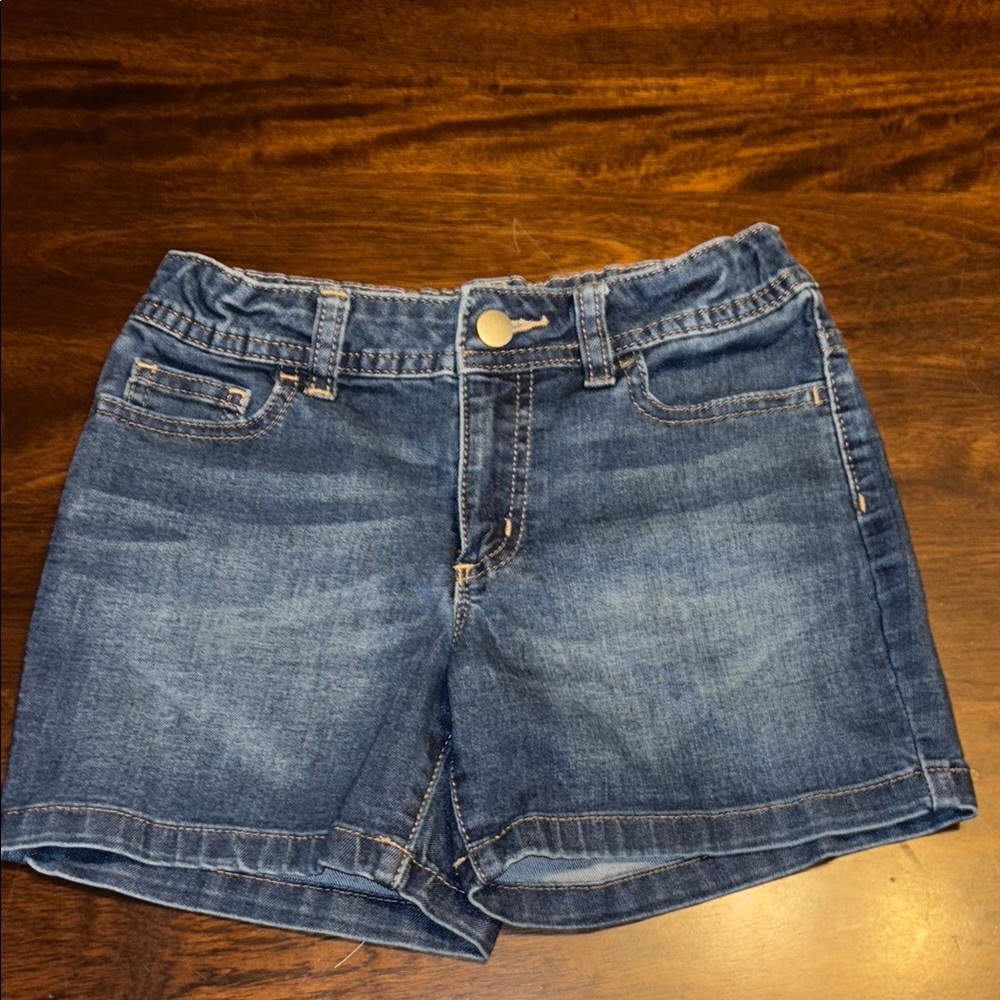 Wonder Nation adjustable waist dark denim jean short size 10